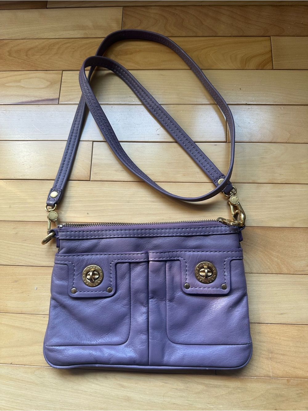 Marc Jacobs Lavender Leather Crossbody Bag - Soft Purple Women's Shoulder Bag